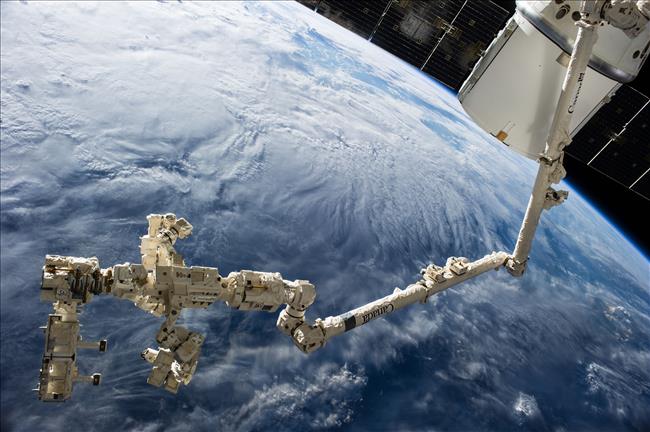 Dextre and Canadarm2 on the International Space Station. Image courtesy of NASA.