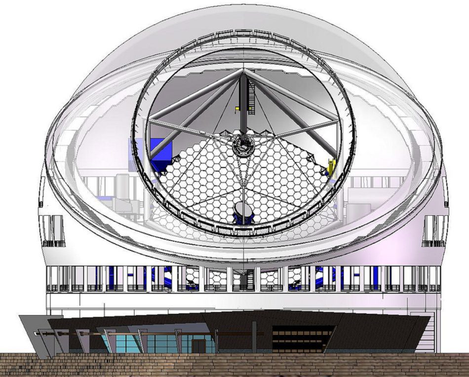 Enclosure-exterior-artist-rendering. Credit: TMT International Observatory